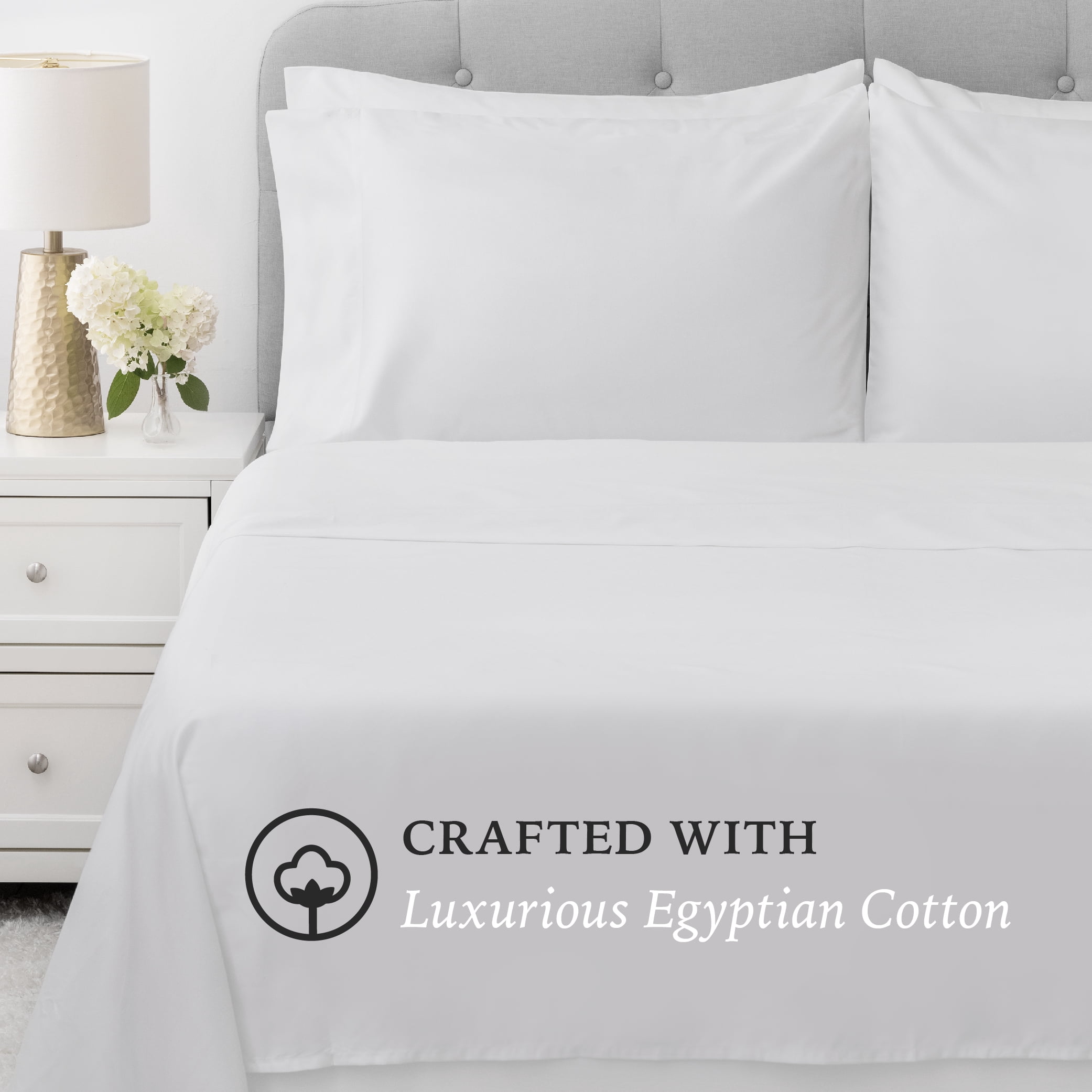 Hotel Style 1000 Thread Count Arctic White Egyptian Cotton Luxury Bed Sheet Set, King