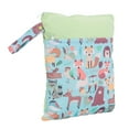 Cartoon Pattern Double Zippers Diaper Bag Wet Dry Bag Baby Diapers