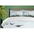 thumbnail image 4 of Ambesonne Goose Duvet Cover Sets, Birdies Migrating by the Pond, 2-Queen, Pale Blue Dark Grey, 4 of 7