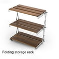 thumbnail image 3 of Wweixi Portable Three-tier Rack - Camping Picnics And Barbecues And X-shaped Connector Is Made More Evenly Wood surface three layers, 3 of 6