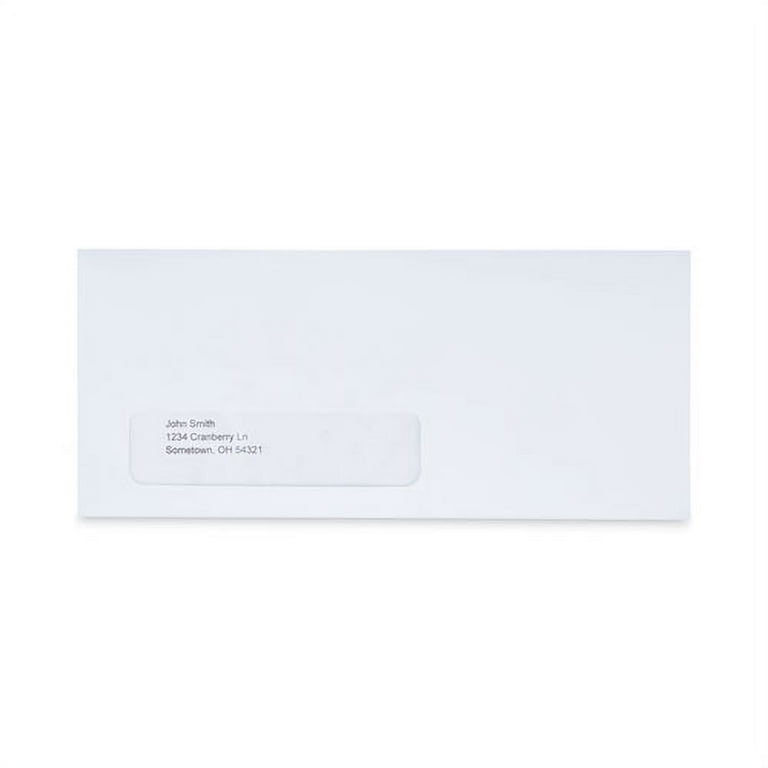 Peel Seal Strip Business Envelope, Address Window, #10, Square Flap, Self-Adhesive Closure, 4.13 x 9.5, White, 500/Box Peel Seal Strip Business Envelope, Address Window, #10, Square Flap, Self-Adhesive Closure, 4.13 x 9.5, White, 500/Box