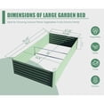 thumbnail image 3 of Planter, 8x4x1.5 ft Galvanized Metal Raised Garden Bed, Outdoor Gardening for Vegetables Flowers, Sage Green | Shape:Rectangle | Steel, 3 of 5
