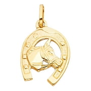 Jewels By Lux 14K Yellow Gold Horse Shoe Pendant 23mm X 18mm