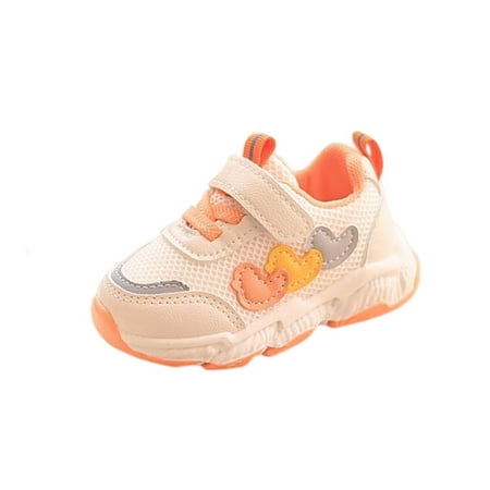 eileial Sneakers for Boys and Girls Slip on Shoes Kids Lightweight Breathable Walking Shoes Orange 6