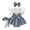 00-Blue437, variant on Lullu Baby Girls Outfits Flutter Sleeve Ribbed Romper Bow Socks Headband 3Pcs Set, Sizes 0-12 Months