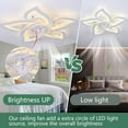 thumbnail image 6 of Garwarm Flower Ceiling Fans with Lights and Remote, 24 Inch Modern Low Profile Flush Mount Ceiling Fan, Dimmable LED Ceiling Light Fixture, Small Ceiling Fans for Bedroom, Kitchen, Indoor-White, 6 of 18