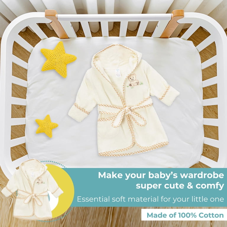 Spasilk Hooded Terry Bathrobe with Booties, Brown Bear photo 2
