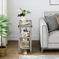 thumbnail image 6 of WhizMax Farmhouse End Table Rustic Side Table with Storage Shelf for Small Spaces Grey Bedside Table Narrow Nightstand for Living Room, Bedroom, Grey, 6 of 8