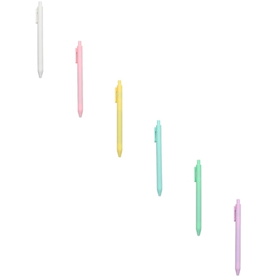 Goowood Art Colored Retractable Gel Pens 0.7mm Fine Point Quick Drying Ink Pens for Writing Drawing Journaling 6-Count Macaron White