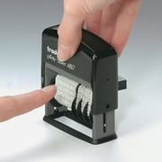 Trodat Printy 4817 Dial-a-Phrase Self-Inking Rubber Date Stamp - Black Ink Pad - 12 Popular Office Messages Included