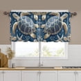 thumbnail image 5 of BZSMCE Set of 2 Pieces Window Curtains In Navy Beaded Sea Turtle Pattern 57x24in/57x36in, 5 of 9