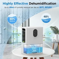 Dehumidifier, 106 OZ Water Tank (1000 sq.ft) Dehumidifiers for Home, Quiet Dehumidifier for Bathroom Bedroom Basement RV with Timer Setting, Auto Shut Off, 7 Colors LED Light, Sleep Modes, White
