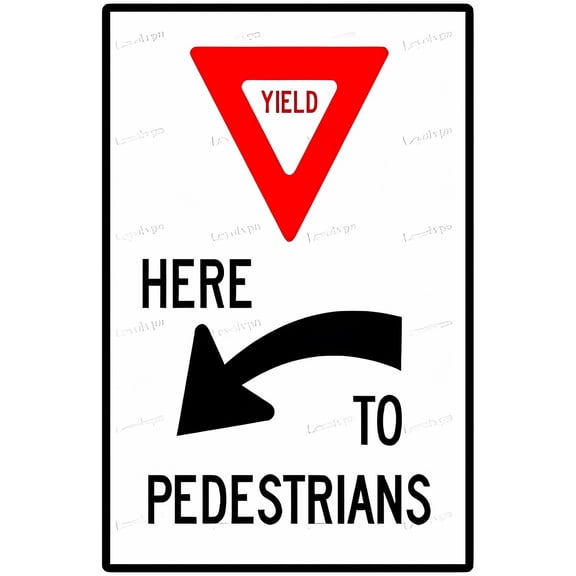 Metal Yield Here to Pedestrians Street Sign - 8"x12", Prompt Decor for Home, Office, Enterprise, Crosswalks