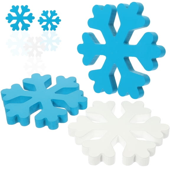 NIAIZEK Set of 3 Wooden Snowflake Tabletop Decorations for Christmas Holiday Party, Festive Winter Home Decor