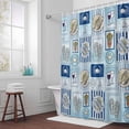 thumbnail image 3 of Summer Animals Bathroom Shower Curtain, Cartoon Flip-Flops Grilled Fish Crab Cute Sailboat Blue Waterproof Washable Soft Bath Curtain for Bathtub Decor with 12 Hooks&Grommet, 36x78 Inch, 3 of 9