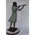 thumbnail image 6 of Nifao Girl playing flute large bronze statue – Outdoor Garden Decor Sculpture, 30"L x 15"W x 50"H, 6 of 11