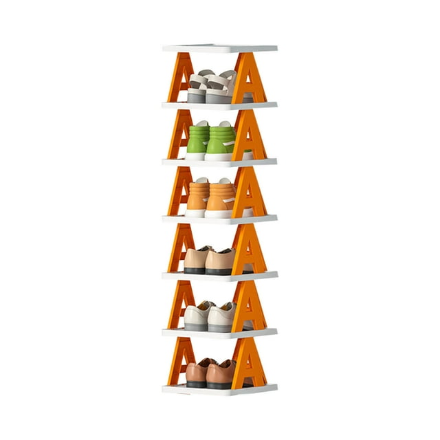 Iumwxz Multi-layer Letter Shoe Rack Small Shoe Cabinet For Household Doorstep Balcony And Economical Folding Shoe Rack For Student Dormitories home tool Orange Plastic up to 50% Off