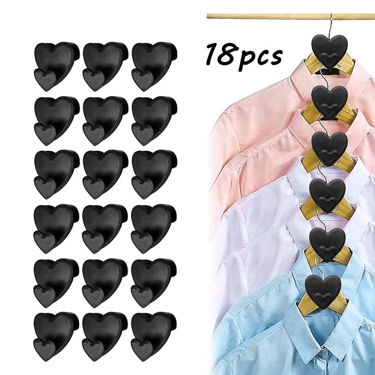 18pcs Hanger Connector Hooks Space Triangles for Hangers Space