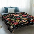 thumbnail image 4 of Watercolor Flowers Blanket Soft Cozy Warm Throw Blanket for Couch, Plush Fuzzy Flannel Fleece Blankets for Sofa, Farmhouse Floral Vintage Black Bed Blankets Lightweight Gifts for Women, 50"x80", 4 of 9