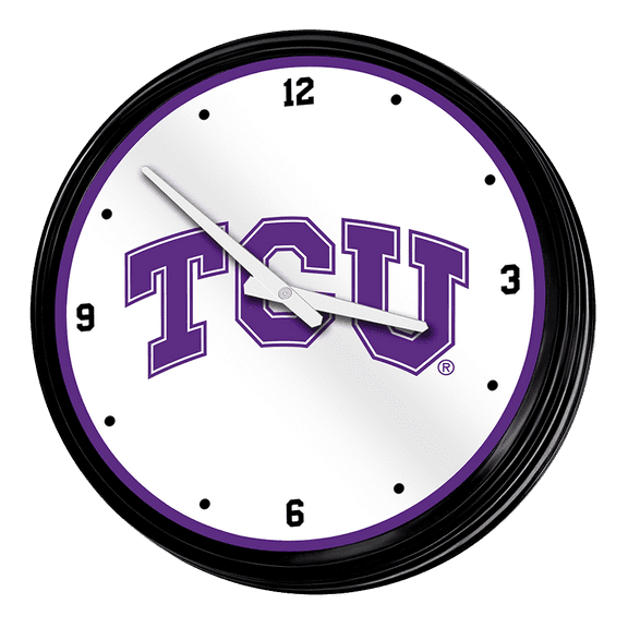 TCU Horned Frogs: Retro Lighted Wall Clock