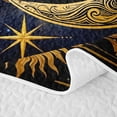 thumbnail image 5 of Homewish Mystic Sun Moon Twin Quilt Set, Cosmos Stars Twin Coverlet Set, Gold Dark Blue, 2 Pieces 1 Bedspread and 1 Pillowcase, 5 of 7