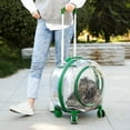 thumbnail image 2 of STARTIST Trolley Case Travel Tote Cats Dogs Crate Rabbit Kennel Pet Rolling Carrier Green, 2 of 9