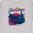 thumbnail image 4 of Inktastic San Diego Retro Sunset Skyline Boys or Girls Long Sleeve Toddler T-Shirt, 4 of 5