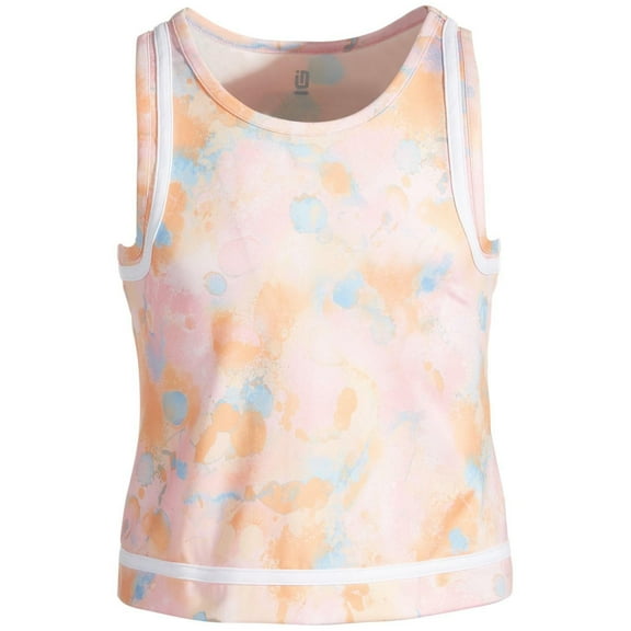 ID Ideology Big Girls Dreamy Bubble Printed Tank Top with Piping, Created for Macy's - Pink Icing