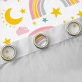 thumbnail image 4 of Manfei Kawaii Rainbow Blackout Curtains, Daisy Stars Moon Curtains Pack of 2 (42x84 Each), White Orange Pink, 4 of 6