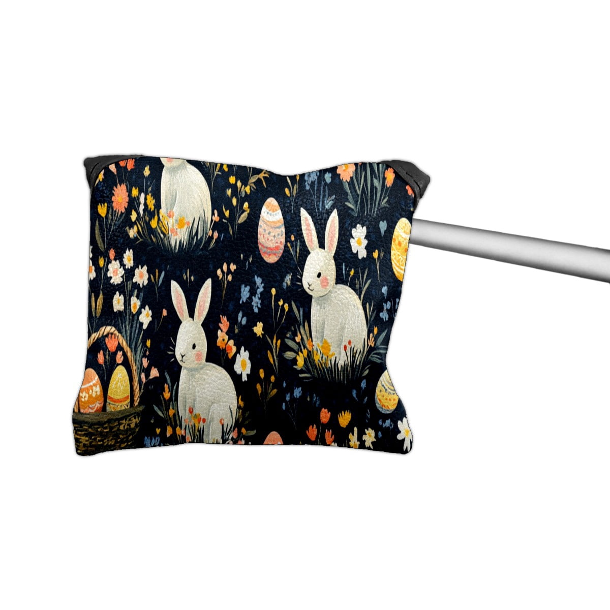 Golf Mallet Putter Cover Premium Leather Waterproof Golf Putter Head Cover with Magnetic Closure Easter Patterns