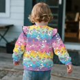 thumbnail image 4 of Yuyamidu Horse Sweatshirt for Girls 2T 3T Rainbow Striped Long Sleeve Ruffle Shoulder Crewneck Sweatshirts Pullover Tops Y2K Outfits Soft Cozy Everyday Clothes for Fall, 4 of 8