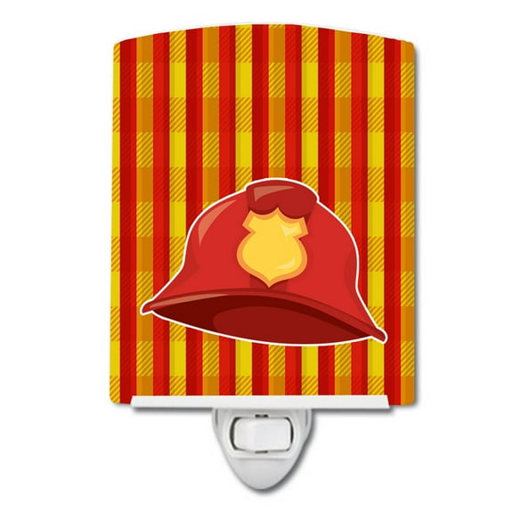 Caroline's Treasures BB6997CNL Fireman's Hat Ceramic Night Light, 6x4x3", multicolor