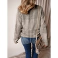 thumbnail image 5 of Women Knit Sweaters Fall V Neck Long Sleeve Pullover Casual Loose Sweater Khaki XXL, 5 of 8