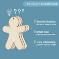thumbnail image 3 of Uxcell 4" Height Natural Wooden People Cutouts, 50Pcs Blank People Shapes Unfinished Wood with Holes Ornaments & Jute Twine, 3 of 6