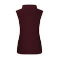 thumbnail image 2 of yunLCZ Women's Cap Sleeve Tank Tops Top Tee Womens Fit Turtleneck Slim Blouse Shirt Sleeveless Solid Women's Blouse Features:, 2 of 4