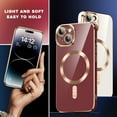 thumbnail image 6 of for iPhone 13 Case,[Compatible with Magsafe],[10 FT Military Grade Drop Protection][Anti Yellowing] Slim Soft TPU Luxury Protective Phone Case for iPhone 13 -Dark red 8-IP13-04, 6 of 12
