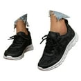 thumbnail image 3 of Dsscvnef Espadrilles Tissées Volantes Femmes Mode Coréenne Tête Ronde Lacets Chaussures de Course Décontractées Semelle Épaisse Confortables Légères Respirantes, 3 of 9