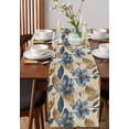thumbnail image 4 of Navy Blue Brown Floral Table Runner Cotton Linen 90 Inch Holiday Dresser Scarves, Tropical Palm Leaves Vintage Tablerunner for Kitchen Coffee Dining Bedroom Living Room Dinner Scarf Décor 13''x90'', 4 of 9