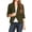 Olive, variant on Women's Casual Office Wear Open Draped Front 3/4 Sleeves Basic Solid Blazer Jacket S-3XL