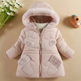 thumbnail image 5 of Girls Winter Coat Long Sleeve Furry Hooded Warm Stylish Pearls Down Jackets Toddler Jacket RD2 12 Months-18 Months, 5 of 7