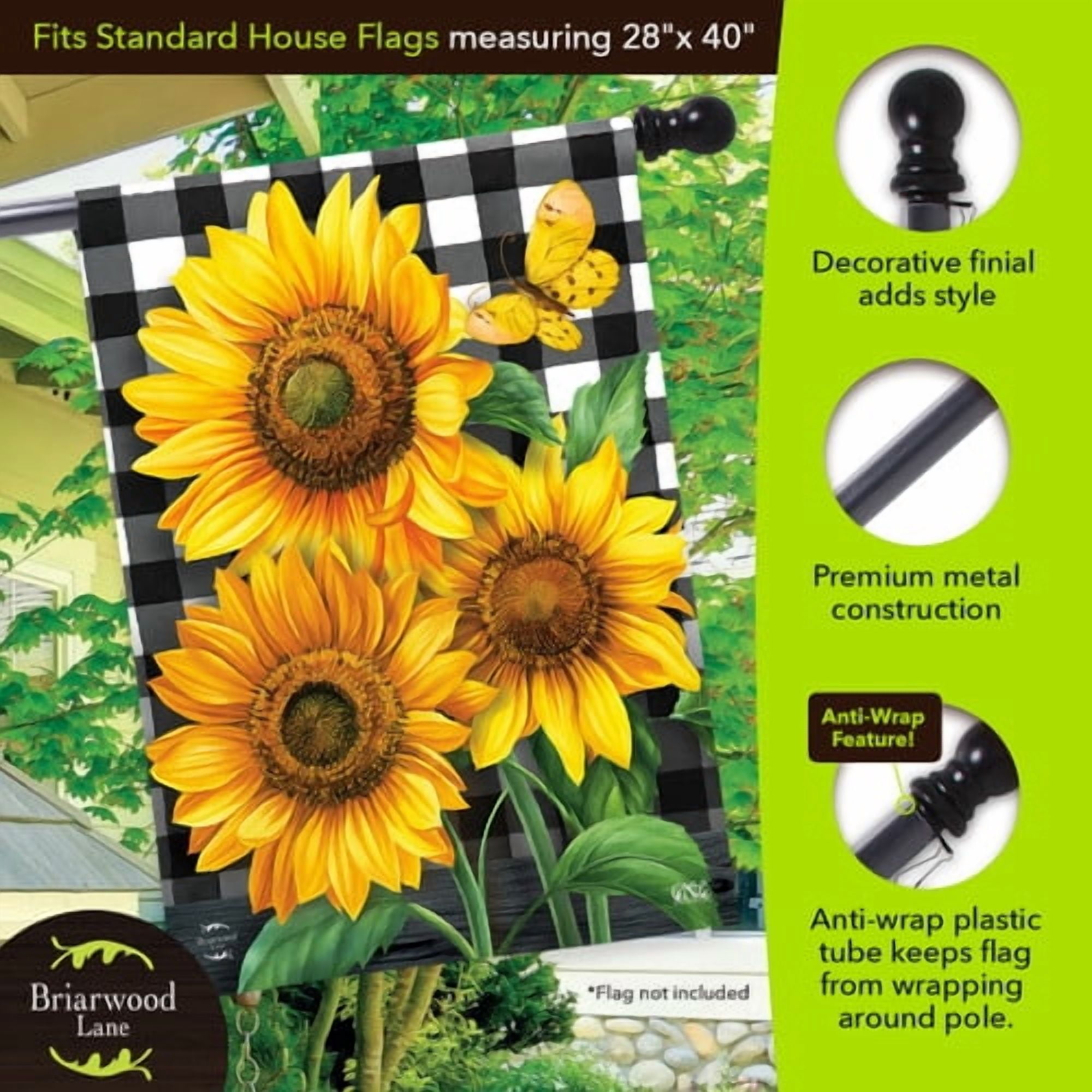 Briarwood Lane 57" Black Metal Flag Pole
