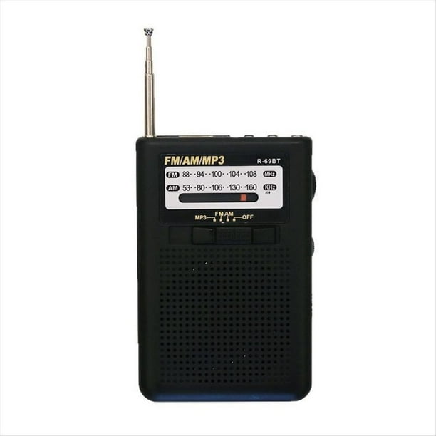 Radio FM, AM, MP3, Receptor Mundial con Pantalla y Altavoz, 88-108 MHz, Compatible con Tarjeta TF, Conector para Auriculares, Mini Radio de Bolsillo A