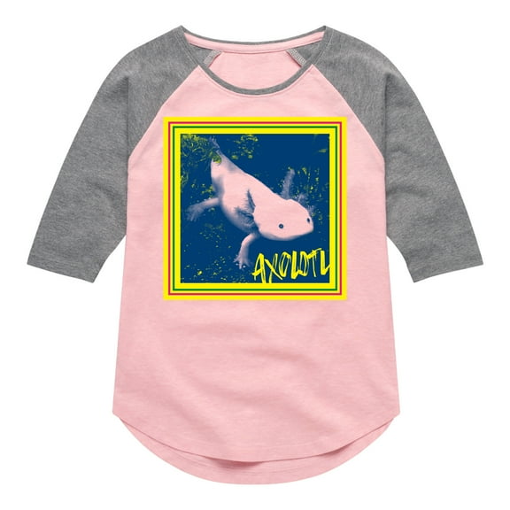 Instant Message - Pop Axolotl  - Toddler & Youth Girls Raglan Graphic T-Shirt