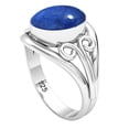 thumbnail image 2 of Natural Lapis Ring 925 Sterling Silver Handmade Jewelry, 2 of 10