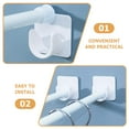 thumbnail image 3 of 2pcs No Drilling Adhesive Curtain Rod Hook Shower Curtain Rod Holder Tension Rod Bracket, 3 of 6