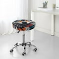 thumbnail image 4 of Picia Tie-Dye Wolf Head pattern Round Stool Covers Comfy Seat Covers Stretch Removable WashableChair Slipcover Round Bar Chair Cushion Cover-12 inch, 4 of 7