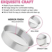 wruas Cake Pans,6 Inch Cake Pan Set of 2. Stainless Steel