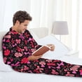 thumbnail image 6 of Cauagu Various pink and red Bow knots Print Men's Long-Sleeve Pajama Set,Soft Button-Front 2Pjs for Men Long Sleeve Men’s Sleepwear-X-Large, 6 of 7