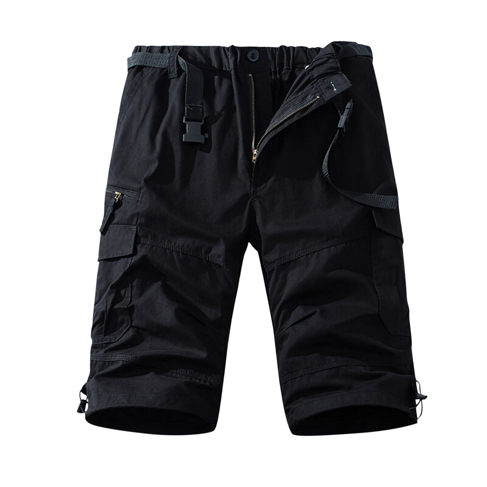 JLFKNG Men's Cargo Shorts Simple Solid Color Cargo Shorts With