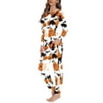 thumbnail image 2 of Suhoaziia Sleepwear for Women Pajama Set Halloween Gift Skin Friendly Size XL,Night Cat PumpkinFashion Print Graphic Indoor Lounge Wear Multi-Saeson 2-Pack PJ's Set, 2 of 5